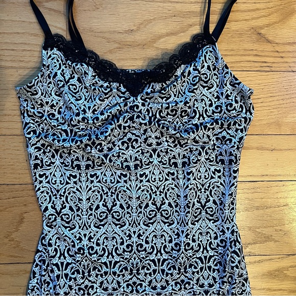 White House Black Market Black and White Castlecore Camisole - Picture 2 of 5